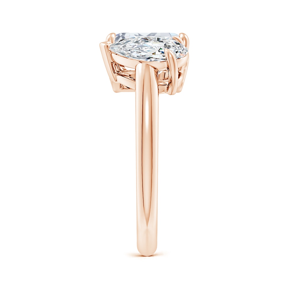 8.5x6.5mm FGVS Lab-Grown Emerald-Cut & Pear Diamond Two-Stone Engagement Ring in Rose Gold Side 299