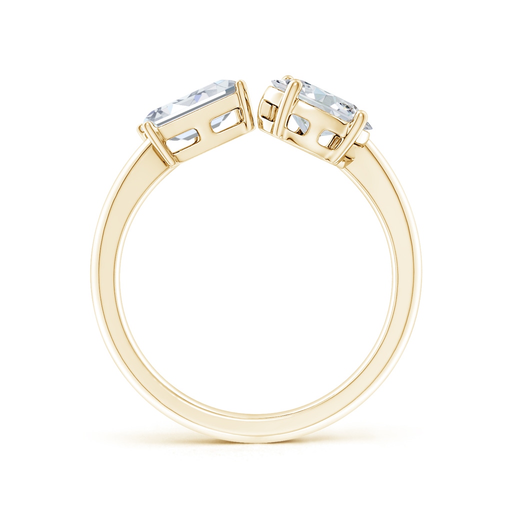 7x5mm FGVS Lab-Grown Oval & Emerald-Cut Diamond Two-Stone Open Ring in Yellow Gold Side 199