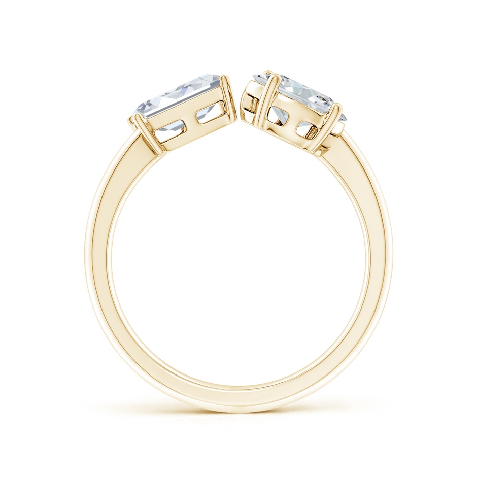 7x5mm FGVS Lab-Grown Oval & Emerald-Cut Diamond Two-Stone Open Ring in Yellow Gold side 199