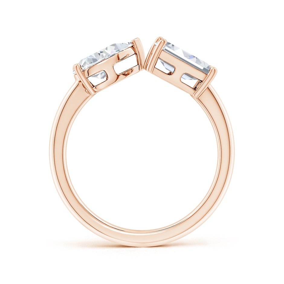 7.7x5.7mm FGVS Lab-Grown Pear & Emerald-Cut Diamond Two-Stone Open Ring in Rose Gold side 199