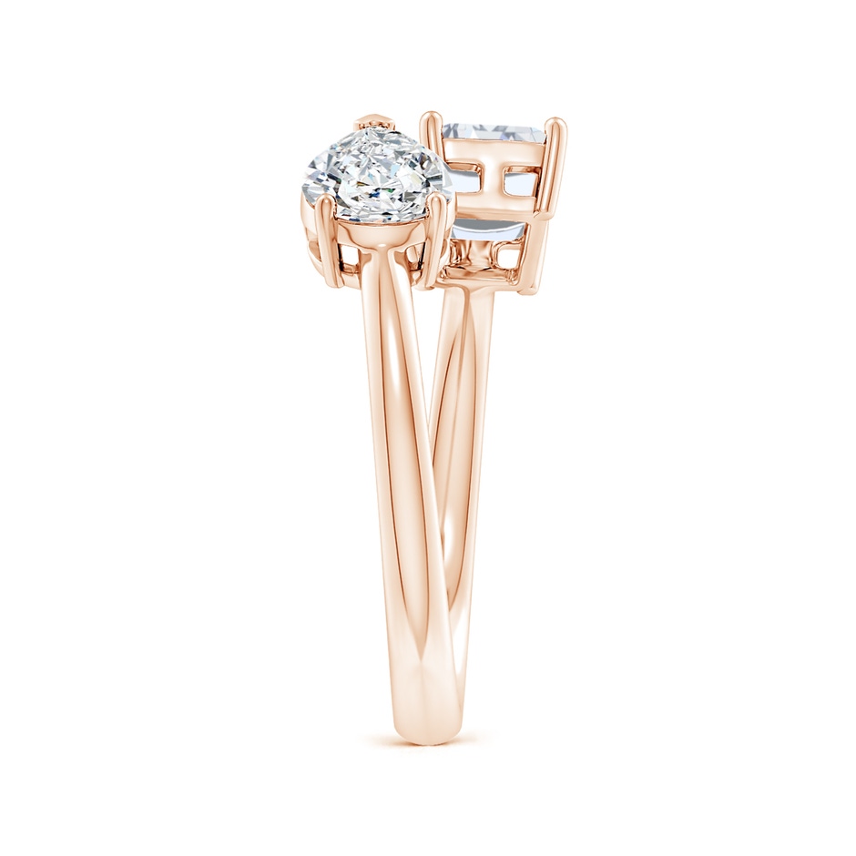 7.7x5.7mm FGVS Lab-Grown Pear & Emerald-Cut Diamond Two-Stone Open Ring in Rose Gold side 299