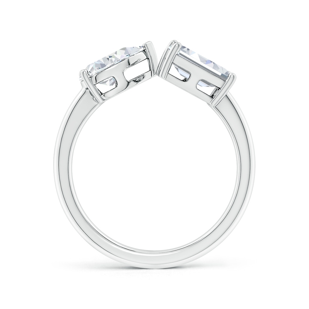 7.7x5.7mm FGVS Lab-Grown Pear & Emerald-Cut Diamond Two-Stone Open Ring in S999 Silver - side 199