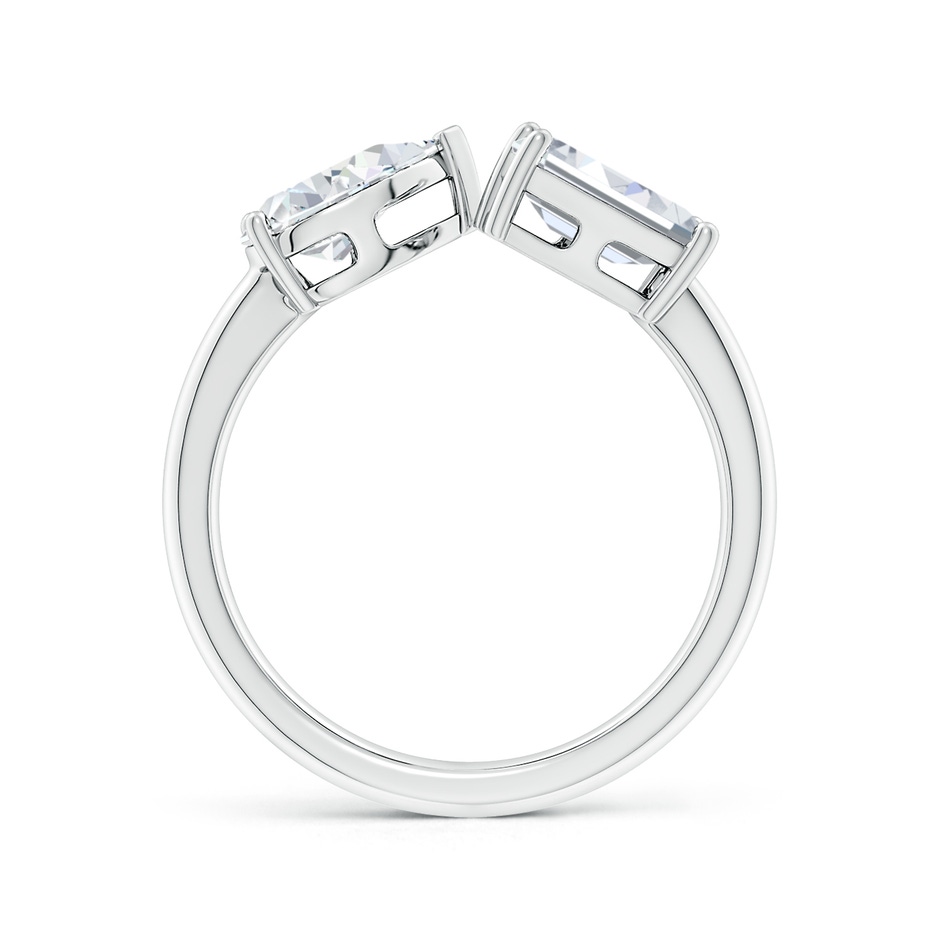 7.7x5.7mm FGVS Lab-Grown Pear & Emerald-Cut Diamond Two-Stone Open Ring in S999 Silver side 199
