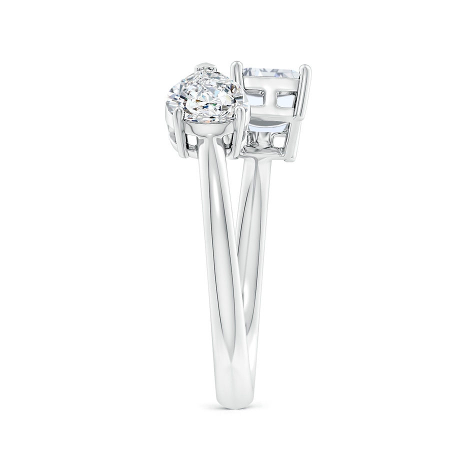 7.7x5.7mm FGVS Lab-Grown Pear & Emerald-Cut Diamond Two-Stone Open Ring in S999 Silver side 299