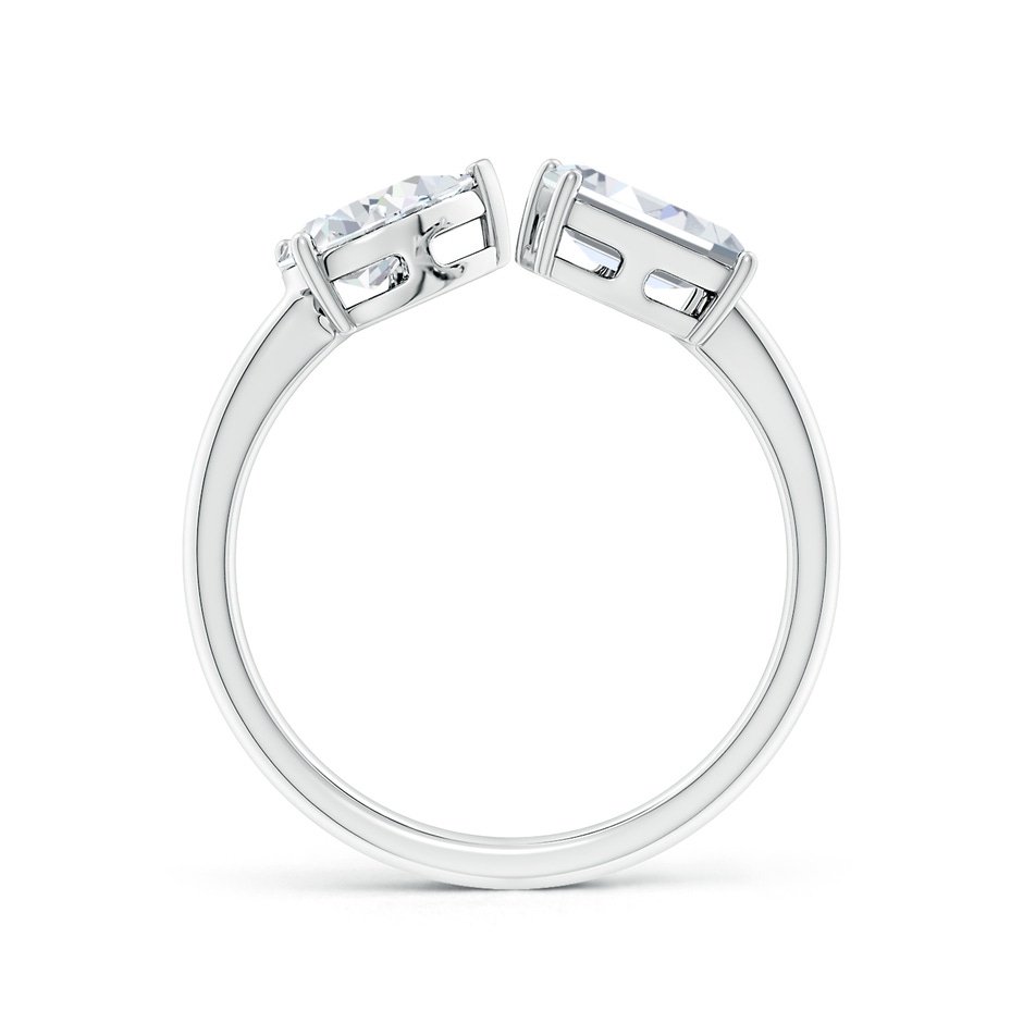 7x5mm FGVS Lab-Grown Pear & Emerald-Cut Diamond Two-Stone Open Ring in P950 Platinum side 199