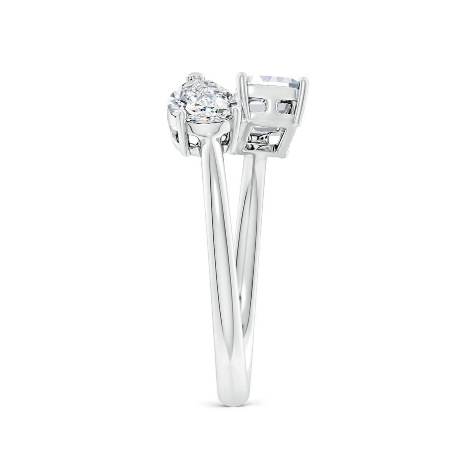 7x5mm FGVS Lab-Grown Pear & Emerald-Cut Diamond Two-Stone Open Ring in P950 Platinum side 299