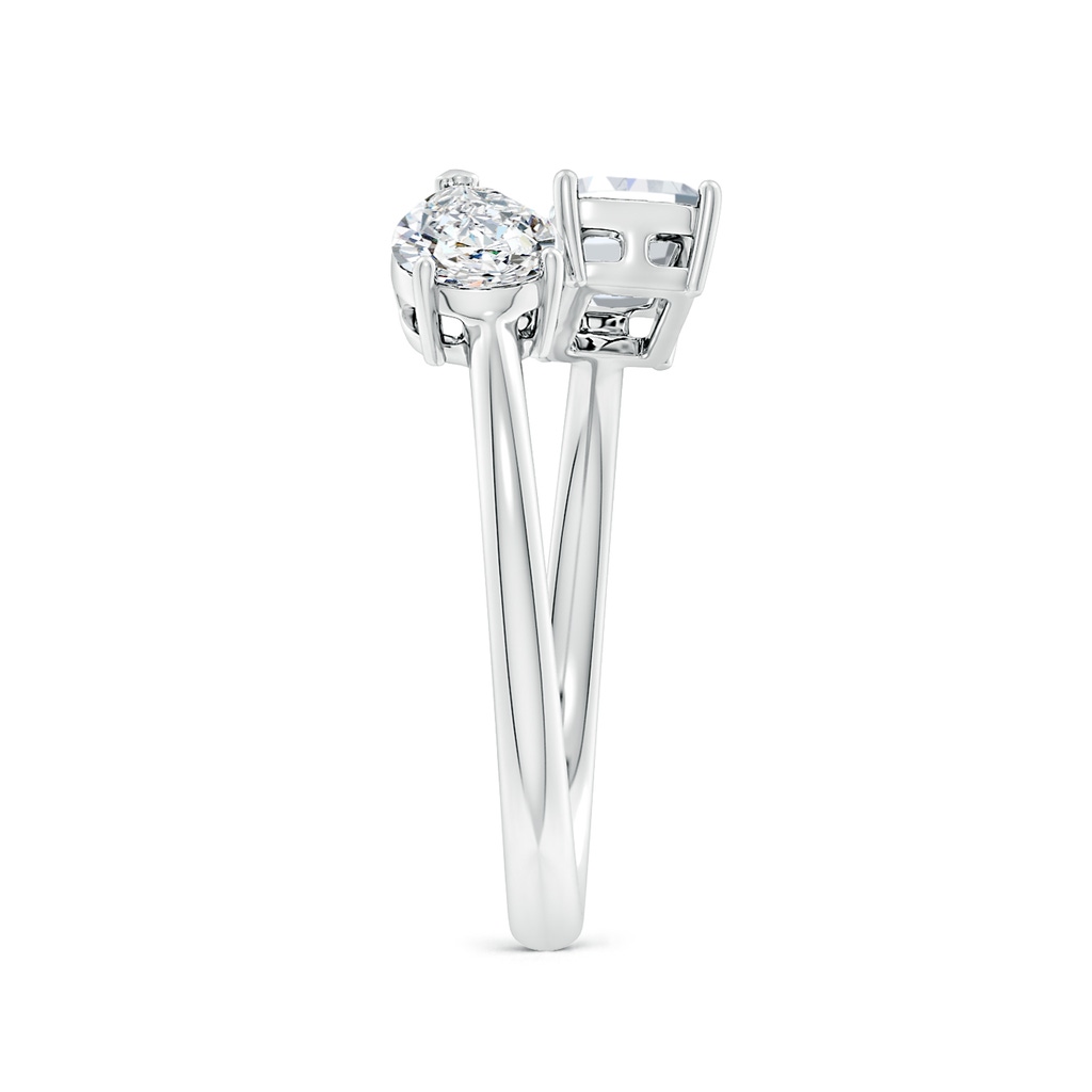 7x5mm FGVS Lab-Grown Pear & Emerald-Cut Diamond Two-Stone Open Ring in White Gold Side 299