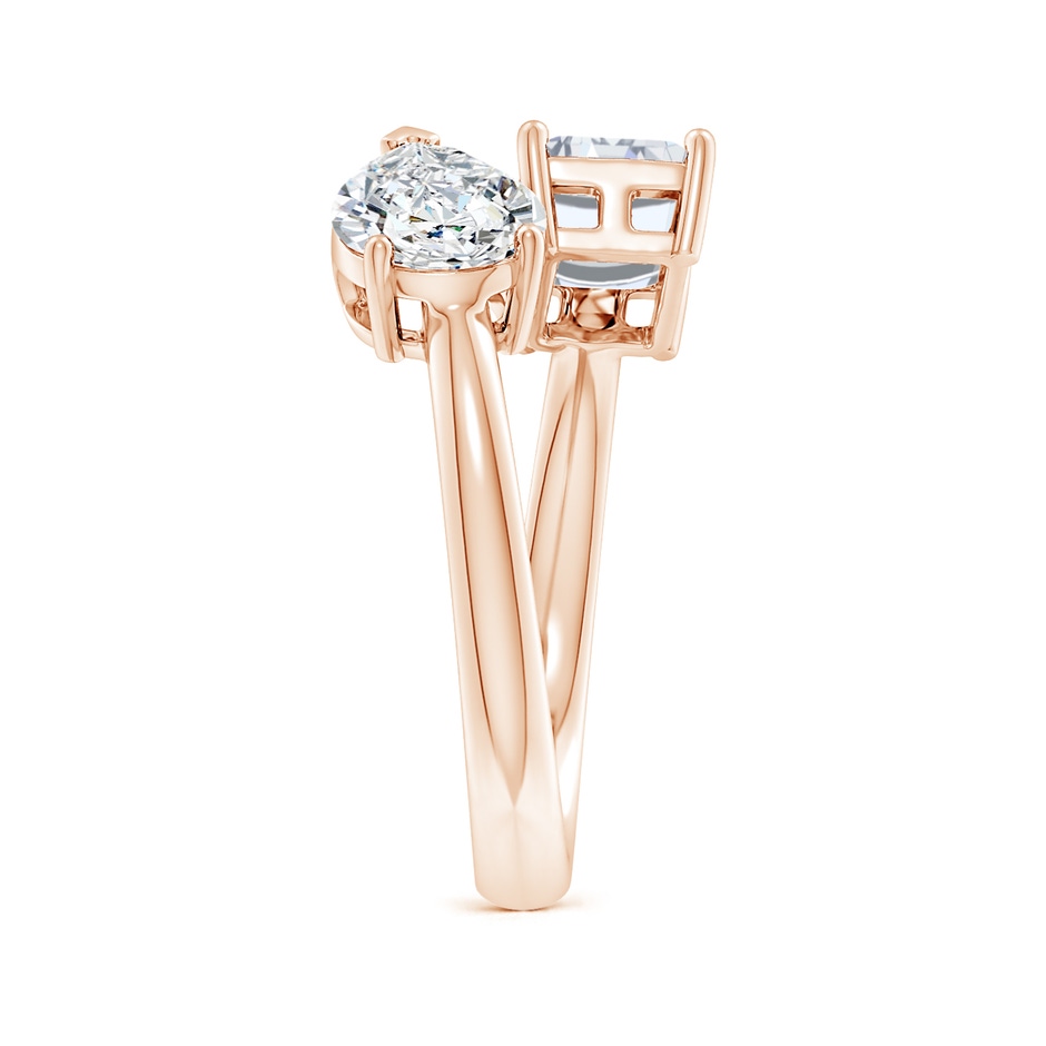 8.5x6.5mm FGVS Lab-Grown Pear & Emerald-Cut Diamond Two-Stone Open Ring in Rose Gold side 299