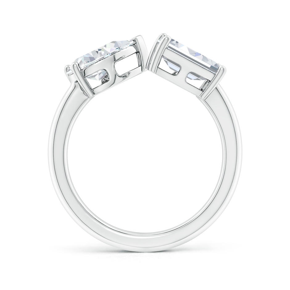 8.5x6.5mm FGVS Lab-Grown Pear & Emerald-Cut Diamond Two-Stone Open Ring in S999 Silver side 199