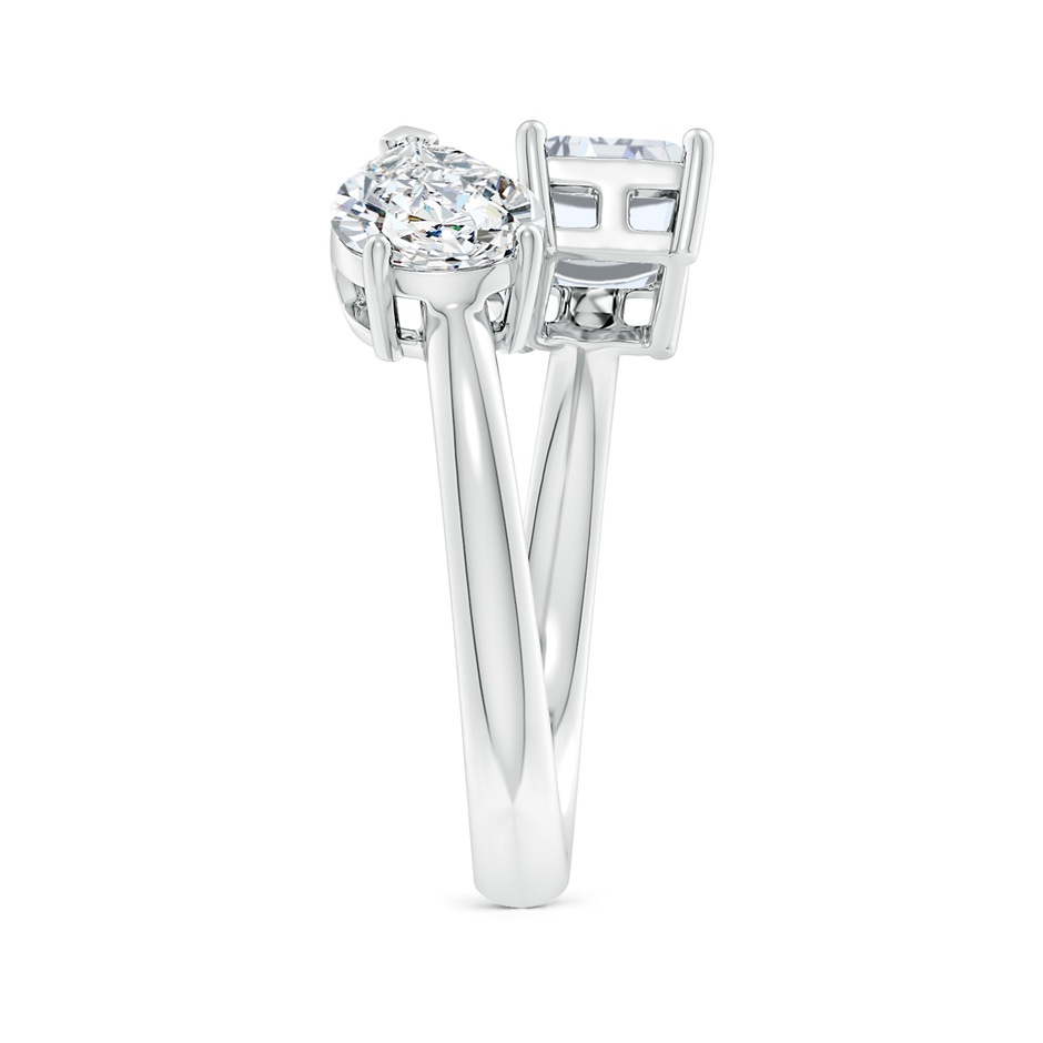 8.5x6.5mm FGVS Lab-Grown Pear & Emerald-Cut Diamond Two-Stone Open Ring in S999 Silver side 299