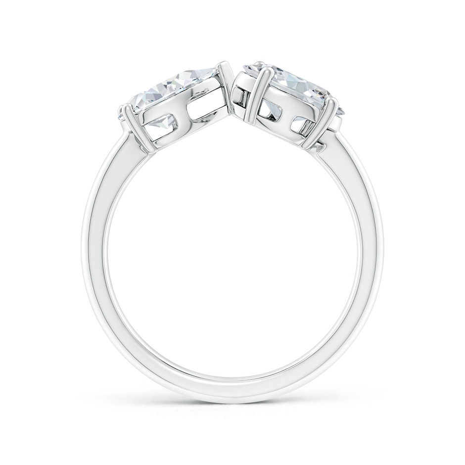 7.7x5.7mm FGVS Lab-Grown Oval & Pear Diamond Two-Stone Open Ring in 18K White Gold side 199