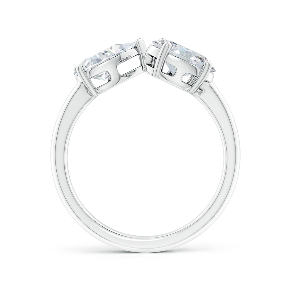 7.7x5.7mm FGVS Lab-Grown Oval & Pear Diamond Two-Stone Open Ring in P950 Platinum side 199