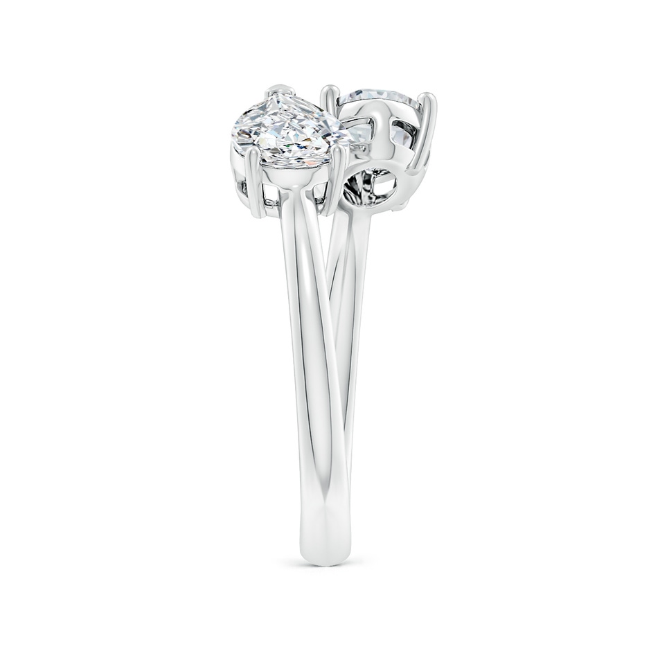 7.7x5.7mm FGVS Lab-Grown Oval & Pear Diamond Two-Stone Open Ring in P950 Platinum side 299