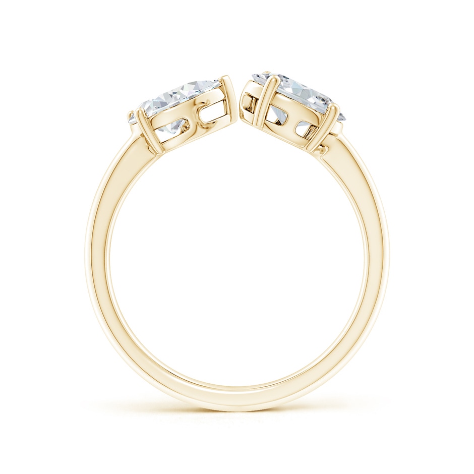 7x5mm FGVS Lab-Grown Oval & Pear Diamond Two-Stone Open Ring in 9K Yellow Gold side 199