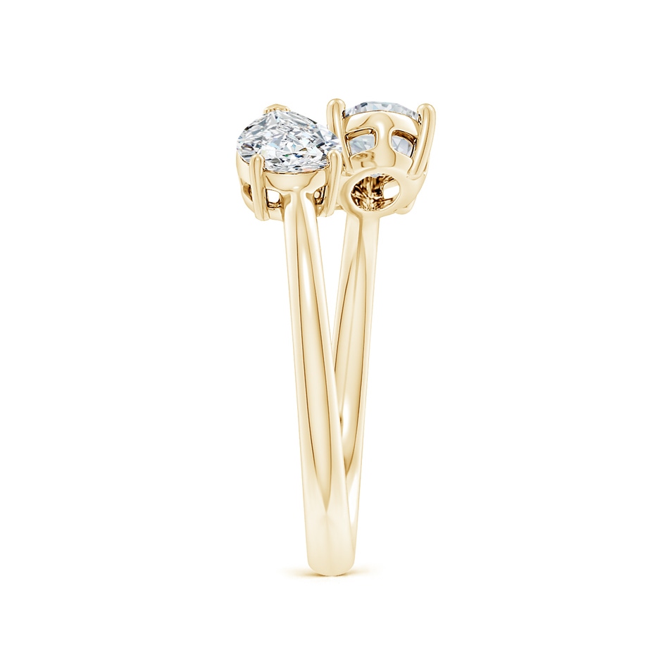7x5mm FGVS Lab-Grown Oval & Pear Diamond Two-Stone Open Ring in 9K Yellow Gold side 299