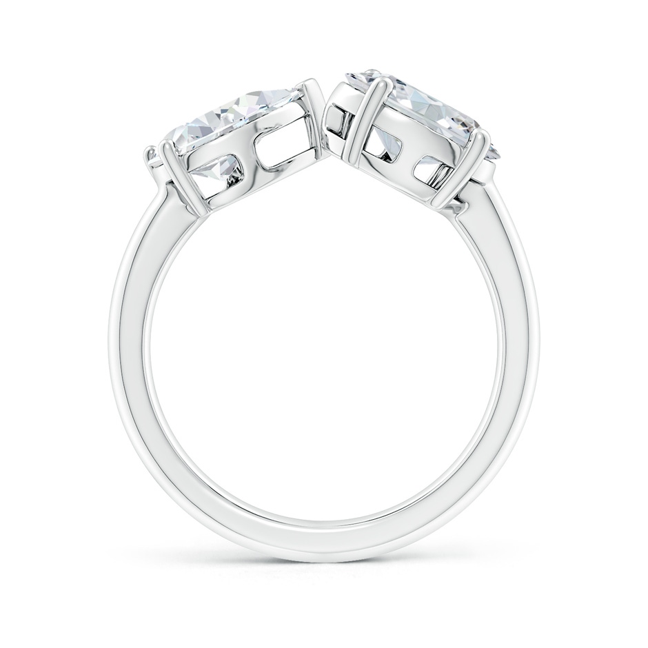 8.5x6.5mm FGVS Lab-Grown Oval & Pear Diamond Two-Stone Open Ring in P950 Platinum side 199