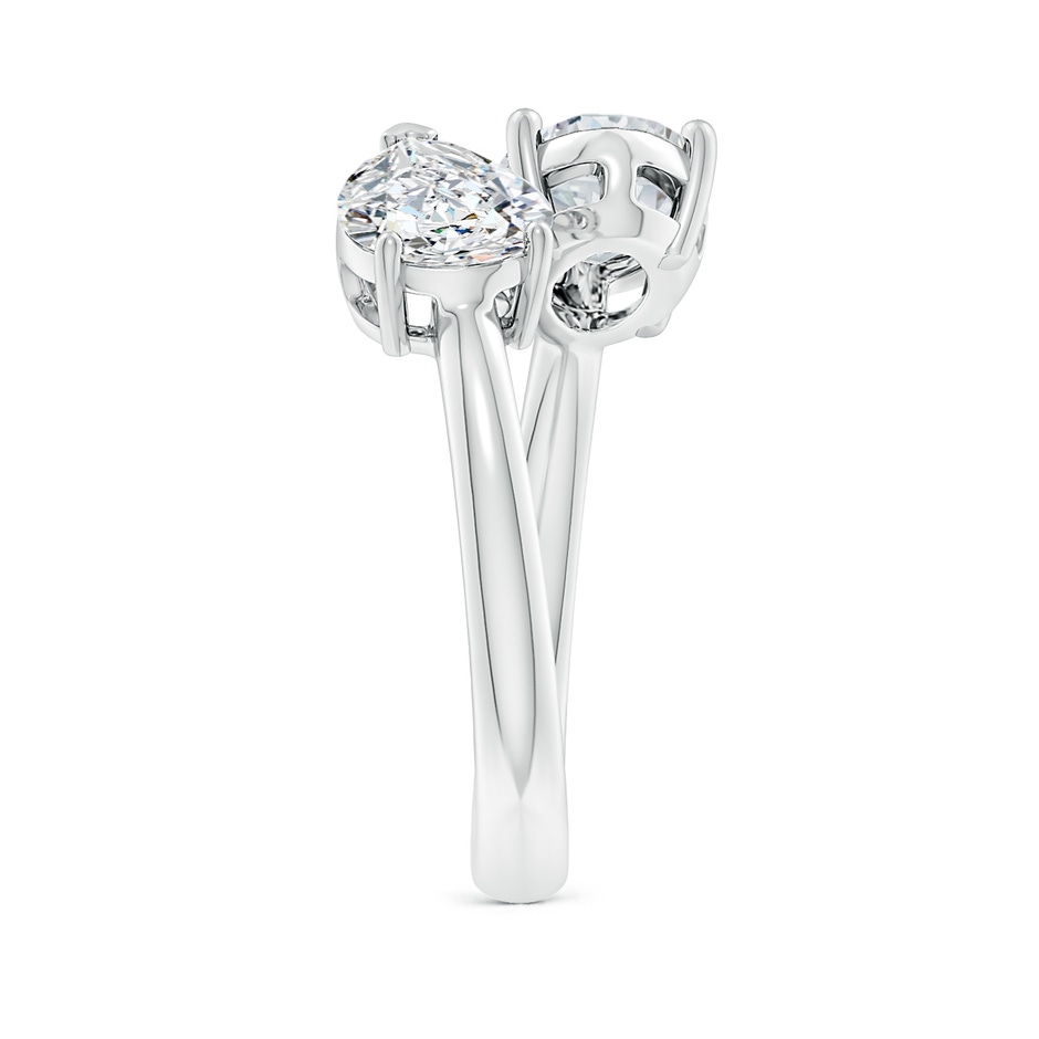8.5x6.5mm FGVS Lab-Grown Oval & Pear Diamond Two-Stone Open Ring in P950 Platinum side 299