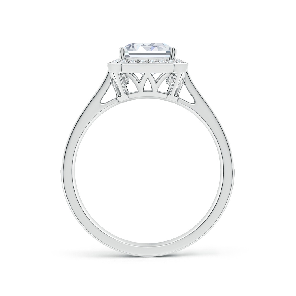 8.5x6.5mm FGVS Emerald-Cut Lab-Grown Diamond Halo Cocktail Ring in White Gold - side 199