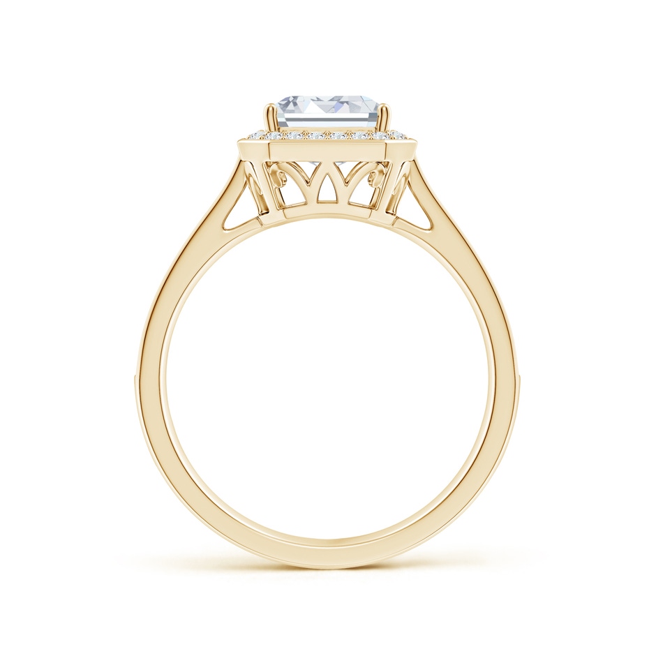 8.5x6.5mm FGVS Emerald-Cut Lab-Grown Diamond Halo Cocktail Ring in Yellow Gold side 199