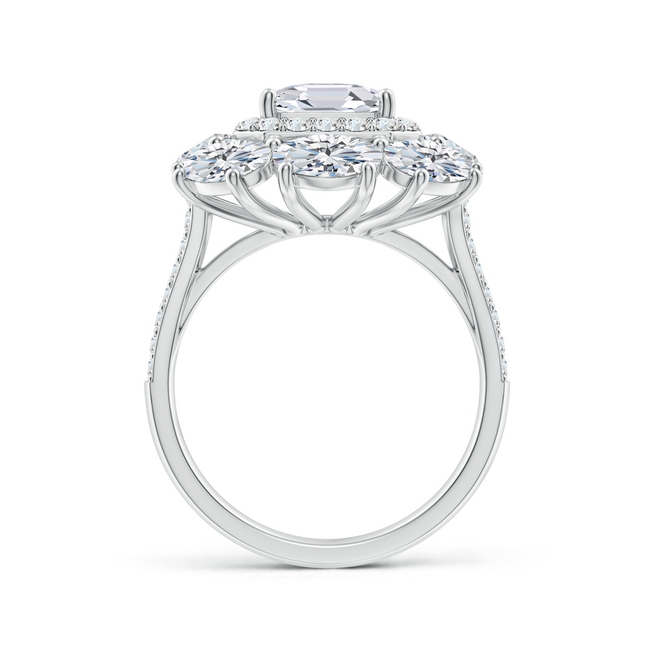 7.5mm FGVS Asscher-Cut Lab-Grown Diamond Split Shank Halo Cocktail Ring in White Gold side 199