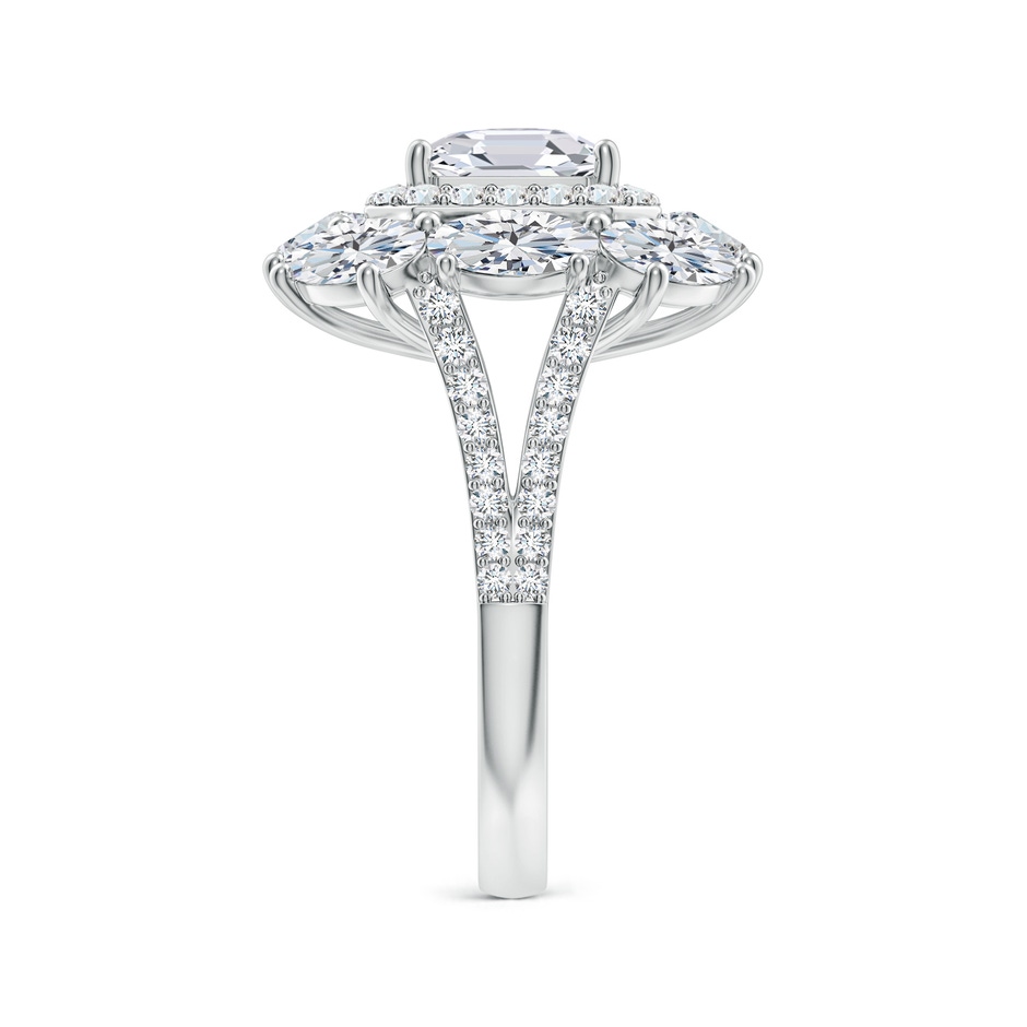 7.5mm FGVS Asscher-Cut Lab-Grown Diamond Split Shank Halo Cocktail Ring in White Gold side 299