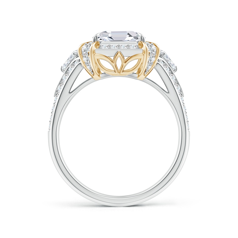 7.5mm FGVS Asscher-Cut Lab-Grown Diamond Split Shank Halo Cocktail Ring in White Gold Yellow Gold side 199