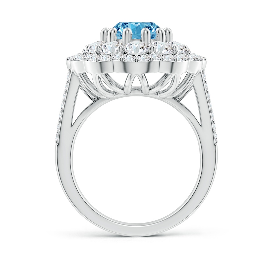 12x8mm Labgrown Oval Lab-Grown Diamond Floral Halo Split Shank Cocktail Ring in White Gold side 199