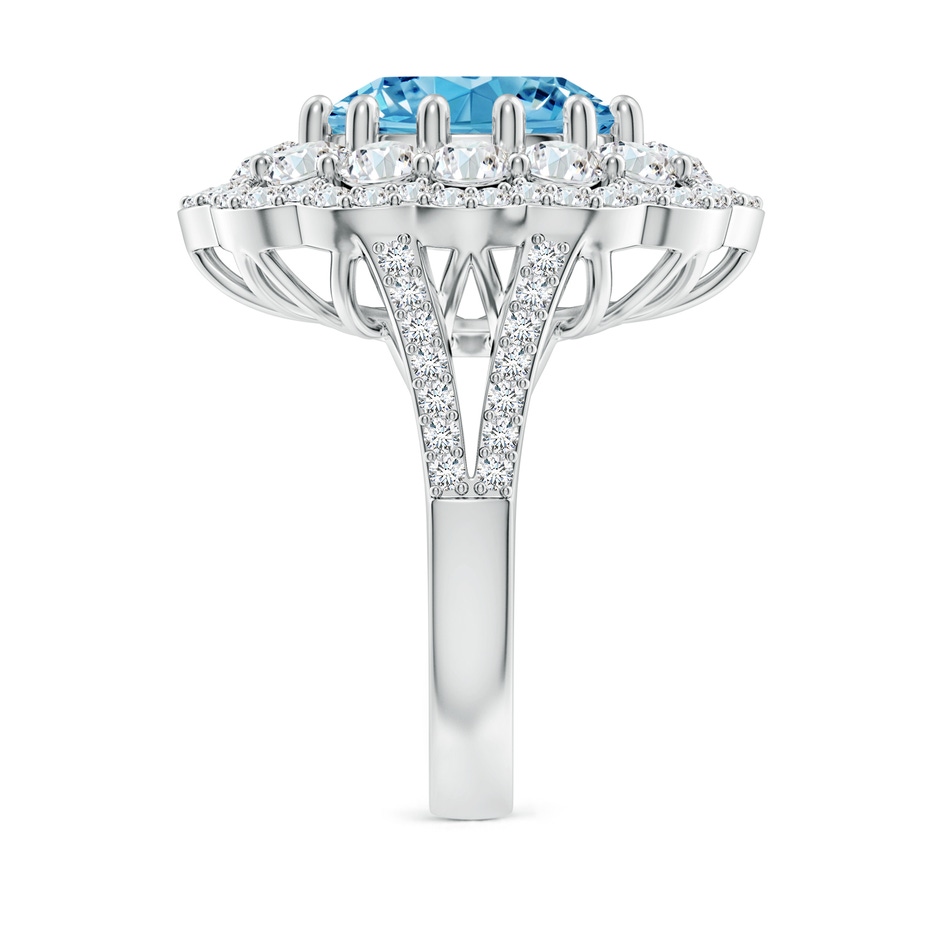12x8mm Labgrown Oval Lab-Grown Diamond Floral Halo Split Shank Cocktail Ring in White Gold side 299