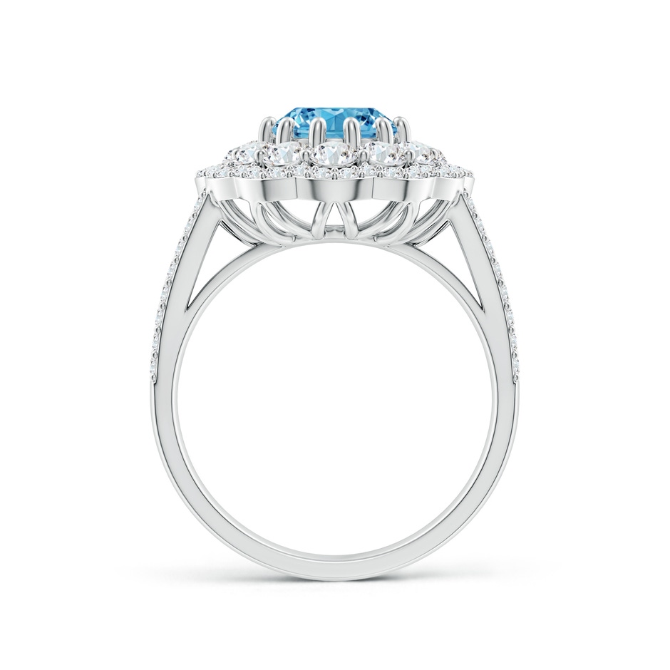 9x7mm Labgrown Oval Lab-Grown Diamond Floral Halo Split Shank Cocktail Ring in P950 Platinum side 199