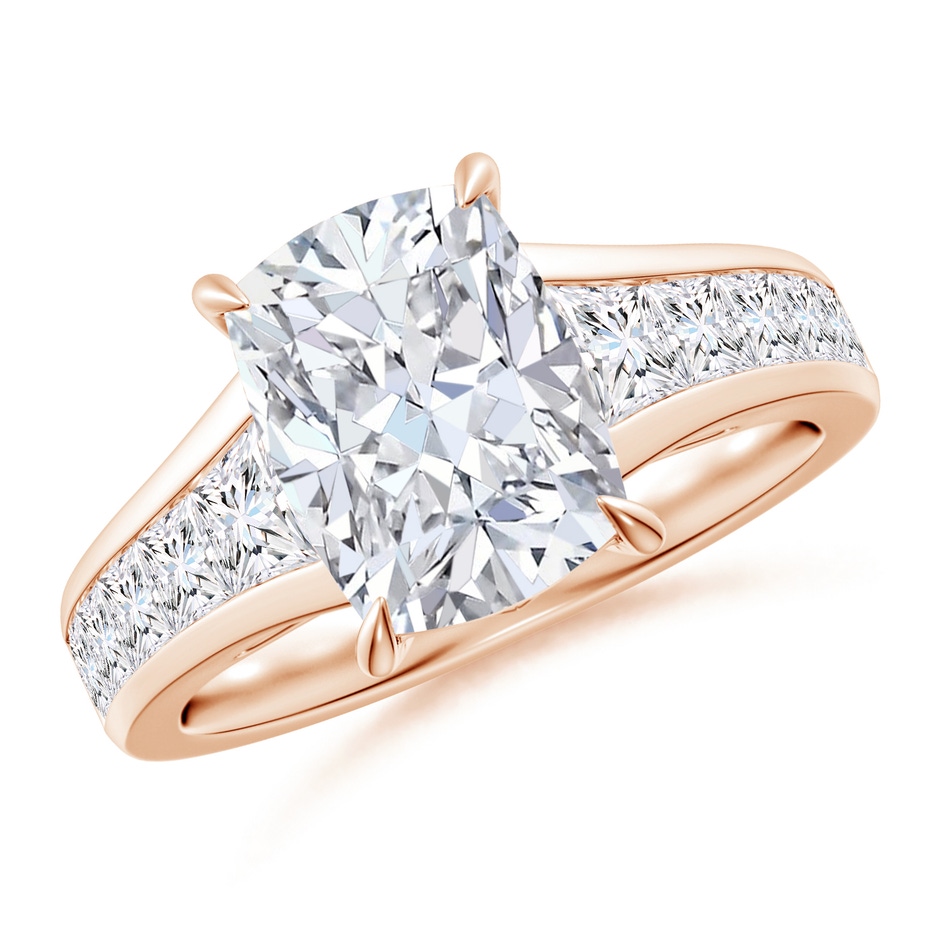 10x7.5mm FGVS Cushion Rectangular Lab-Grown Diamond Cocktail Ring in Rose Gold 