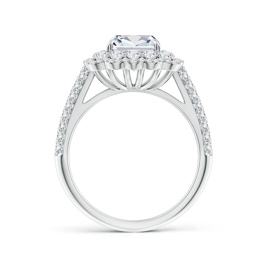 9x7mm FGVS Cushion Rectangular Lab-Grown Diamond Floral Double Halo Cocktail Ring in White Gold side 199