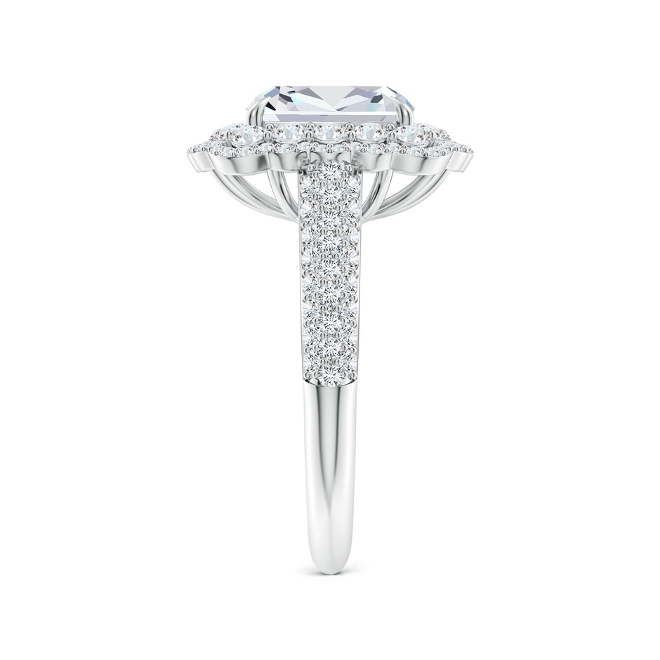 9x7mm FGVS Cushion Rectangular Lab-Grown Diamond Floral Double Halo Cocktail Ring in White Gold side 299