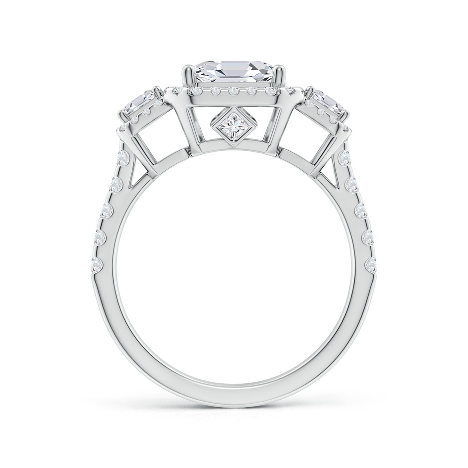 7.5mm FGVS Asscher-Cut Lab-Grown Diamond Three Stone Halo Cocktail Ring in White Gold side 199