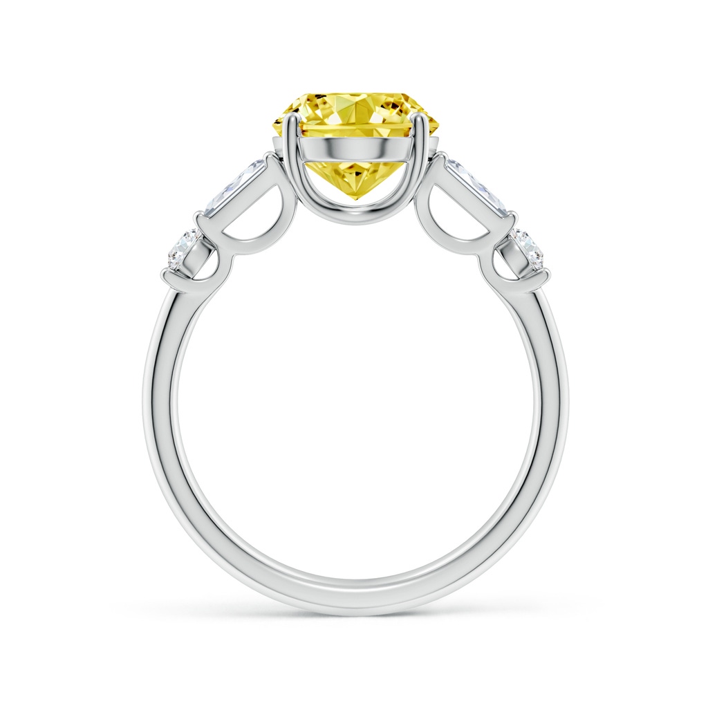 10x8mm Labgrown Oval Lab-Grown Diamond Side Stone Cocktail Ring in White Gold - side 199