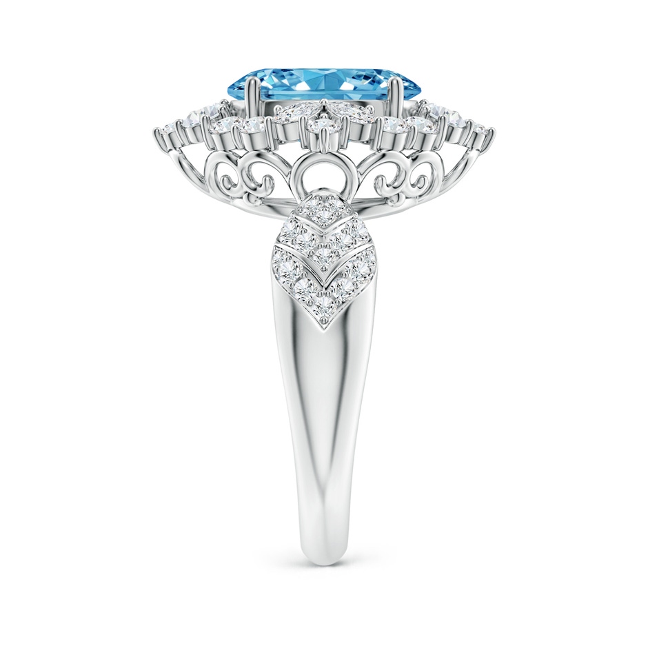 10x8mm Labgrown Oval Lab-Grown Diamond Geometrical Halo Cocktail Ring in P950 Platinum side 299