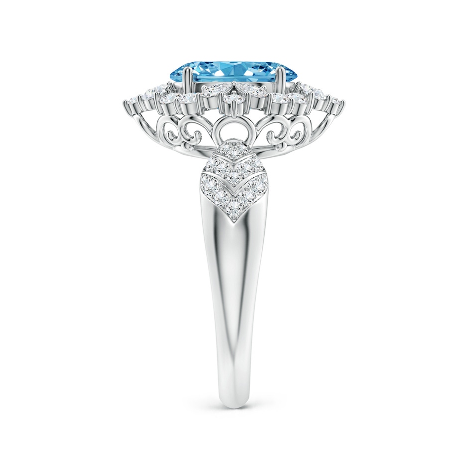 9x7mm Labgrown Oval Lab-Grown Diamond Geometrical Halo Cocktail Ring in P950 Platinum side 299