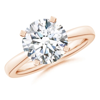 10.1mm FGVS Lab-Grown Round Diamond Reverse Tapered Shank Solitaire Engagement Ring in 18K Rose Gold