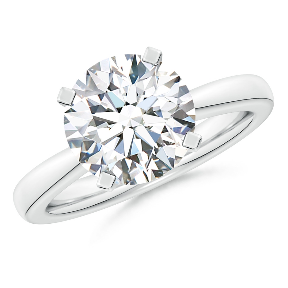 10.1mm FGVS Lab-Grown Round Diamond Reverse Tapered Shank Solitaire Engagement Ring in P950 Platinum 