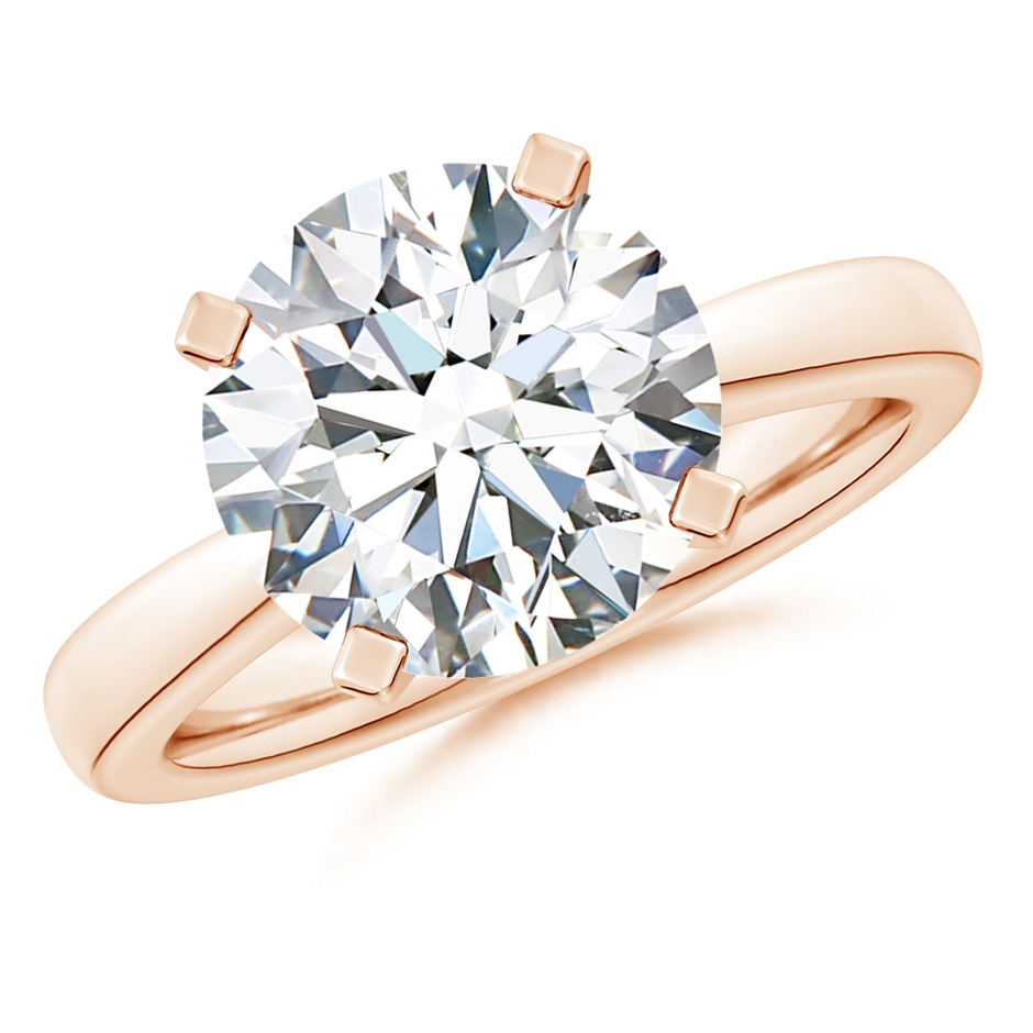 11.1mm FGVS Lab-Grown Round Diamond Reverse Tapered Shank Solitaire Engagement Ring in 18K Rose Gold 