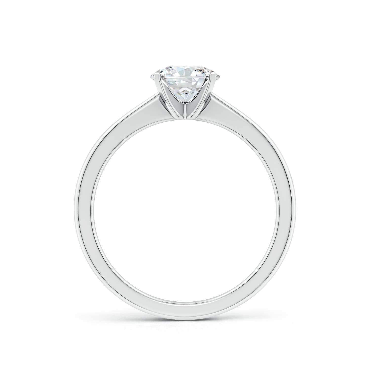 6.4mm FGVS Lab-Grown Round Diamond Reverse Tapered Shank Solitaire Engagement Ring in 18K White Gold