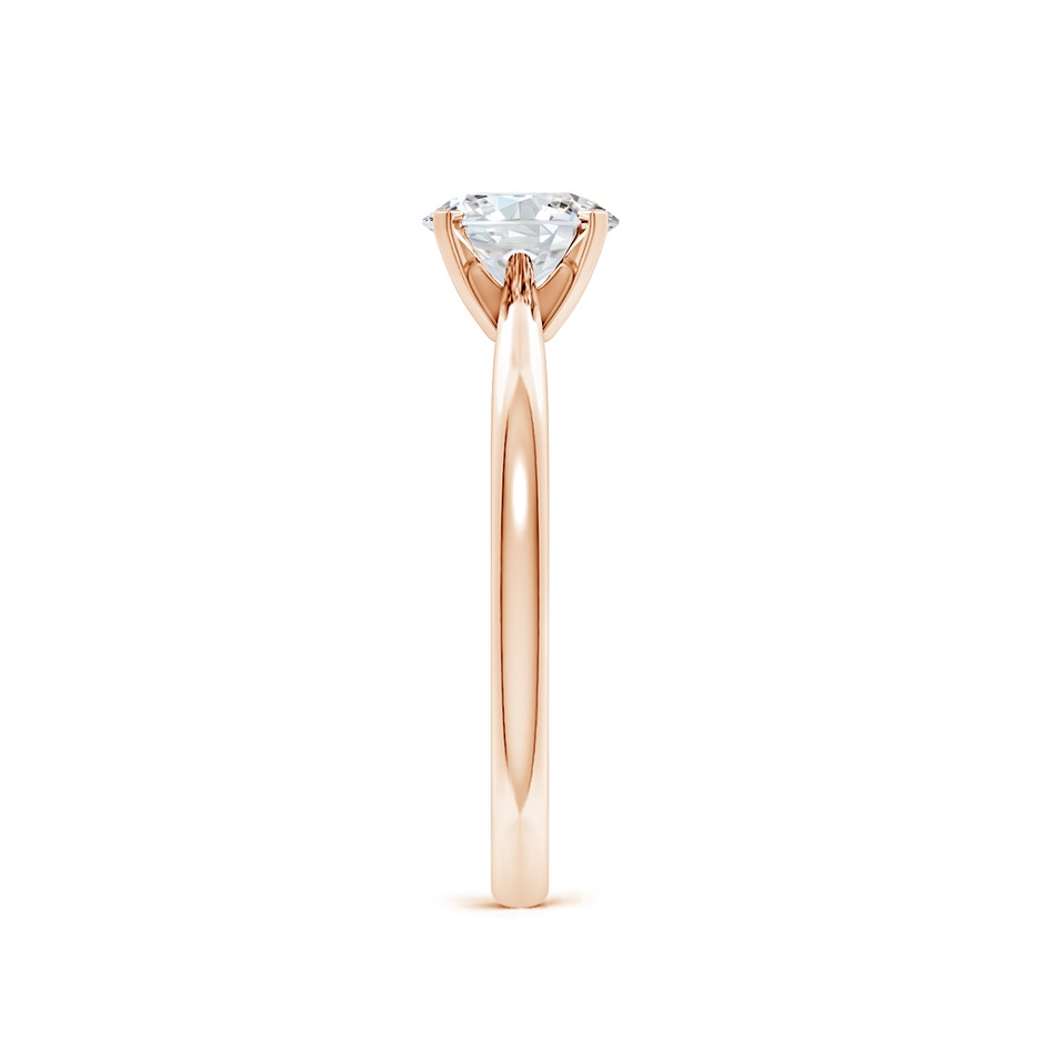 6.4mm FGVS Lab-Grown Round Diamond Reverse Tapered Shank Solitaire Engagement Ring in 9K Rose Gold side 299