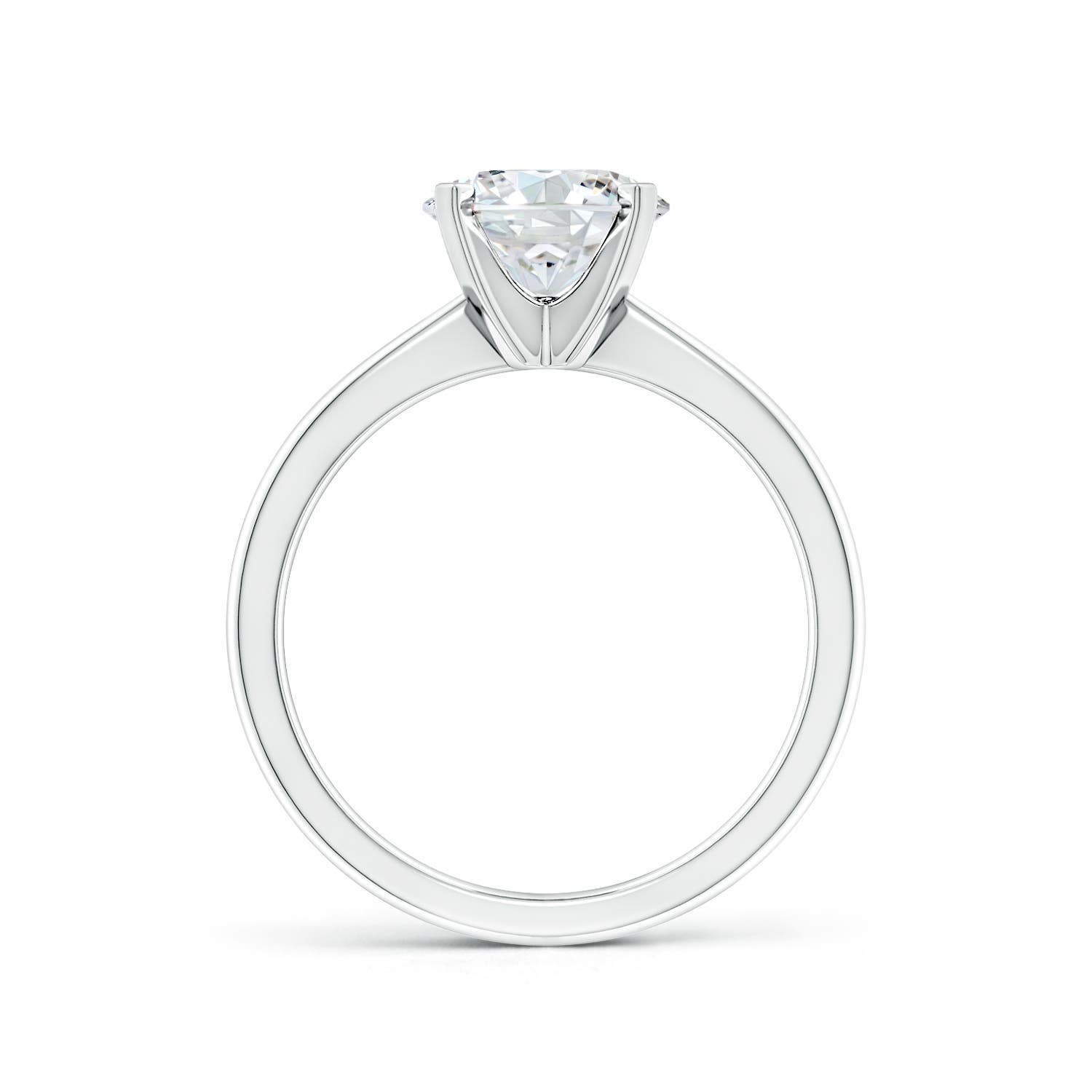 8mm FGVS Lab-Grown Round Diamond Reverse Tapered Shank Solitaire Engagement Ring in 18K White Gold