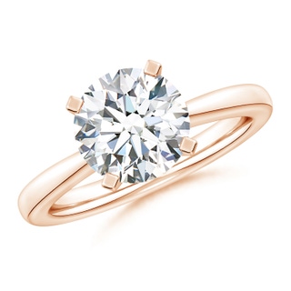 9.2mm FGVS Lab-Grown Round Diamond Reverse Tapered Shank Solitaire Engagement Ring in 18K Rose Gold