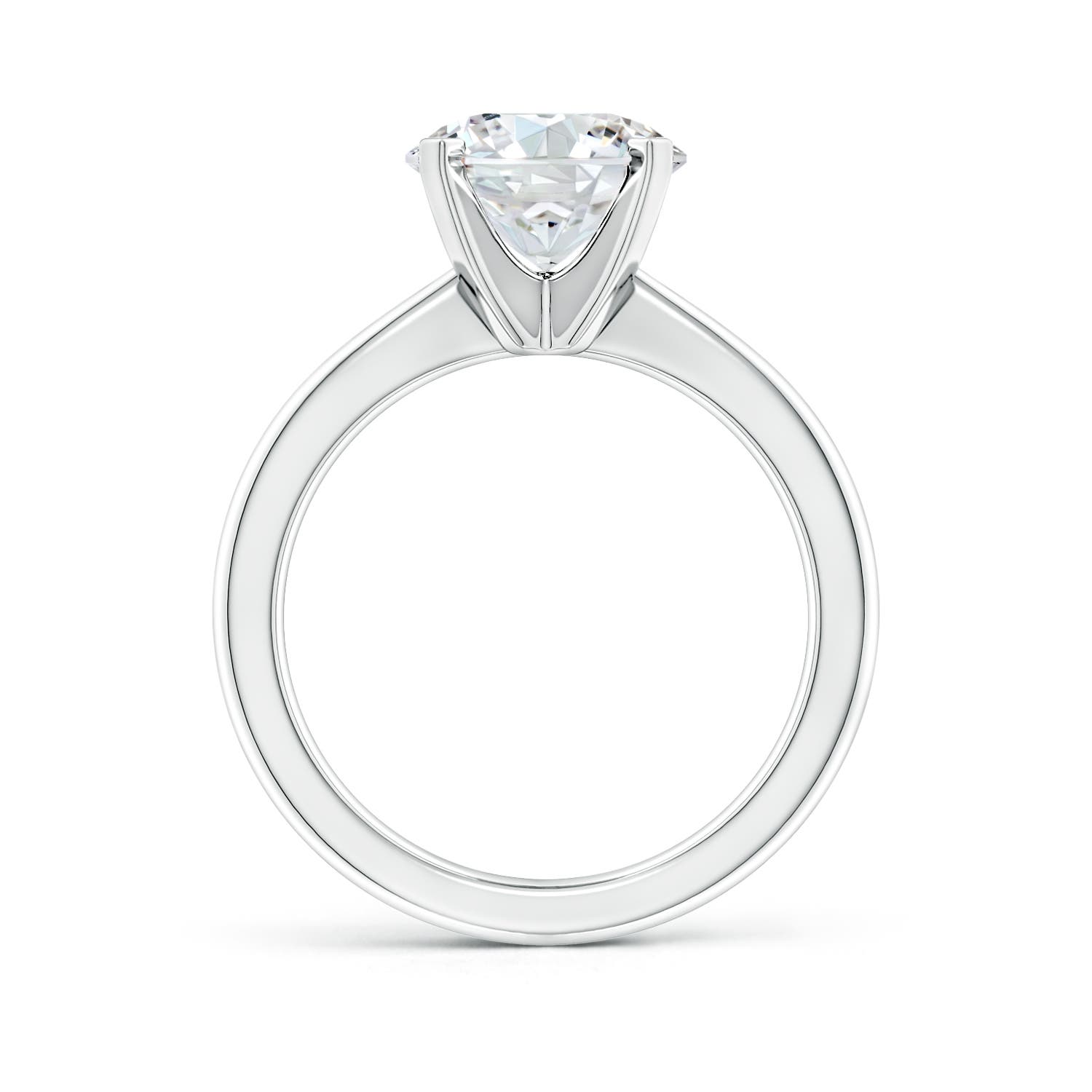 9.2mm FGVS Lab-Grown Round Diamond Reverse Tapered Shank Solitaire Engagement Ring in 18K White Gold