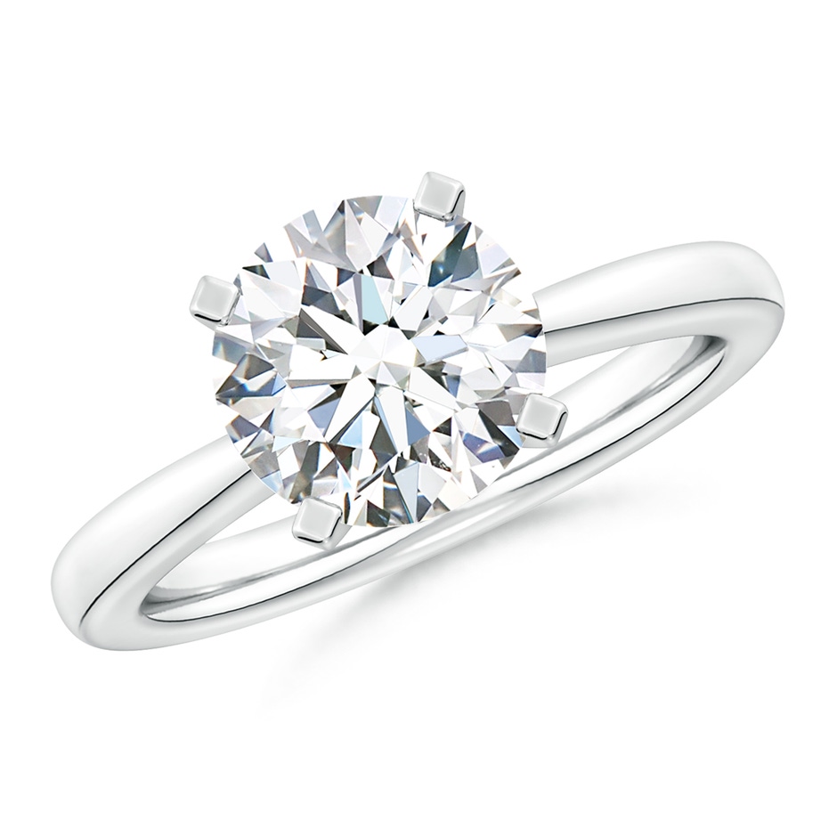 9.2mm FGVS Lab-Grown Round Diamond Reverse Tapered Shank Solitaire Engagement Ring in White Gold 