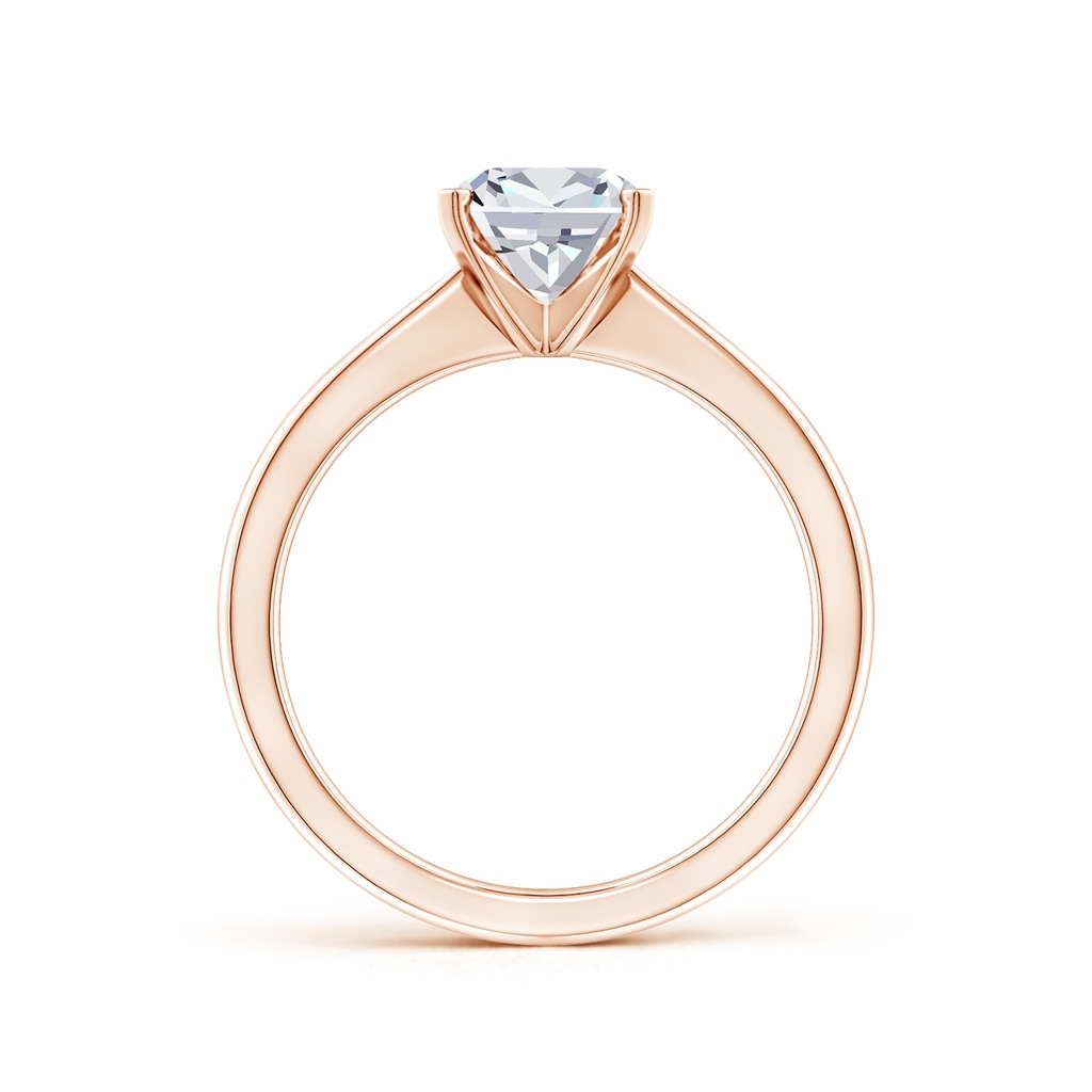 5.5mm FGVS Lab-Grown Cushion Diamond Reverse Tapered Shank Solitaire Engagement Ring in 10K Rose Gold - side 199