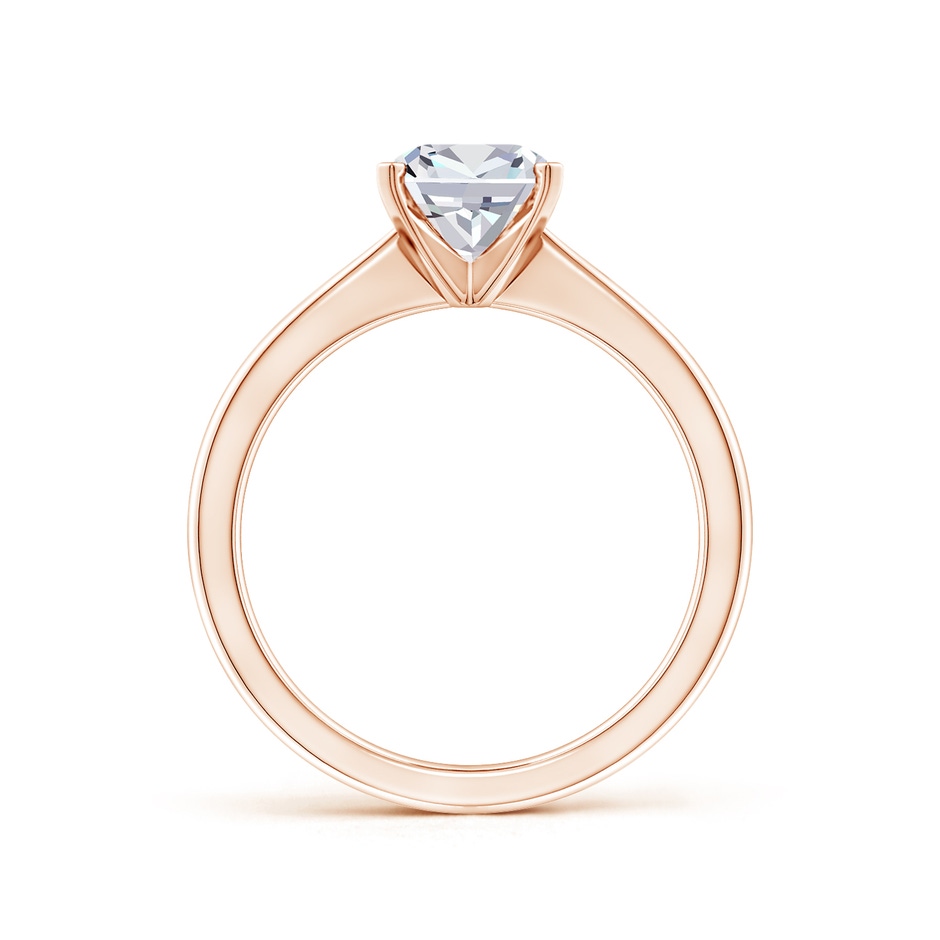 5.5mm FGVS Lab-Grown Cushion Diamond Reverse Tapered Shank Solitaire Engagement Ring in Rose Gold side 199