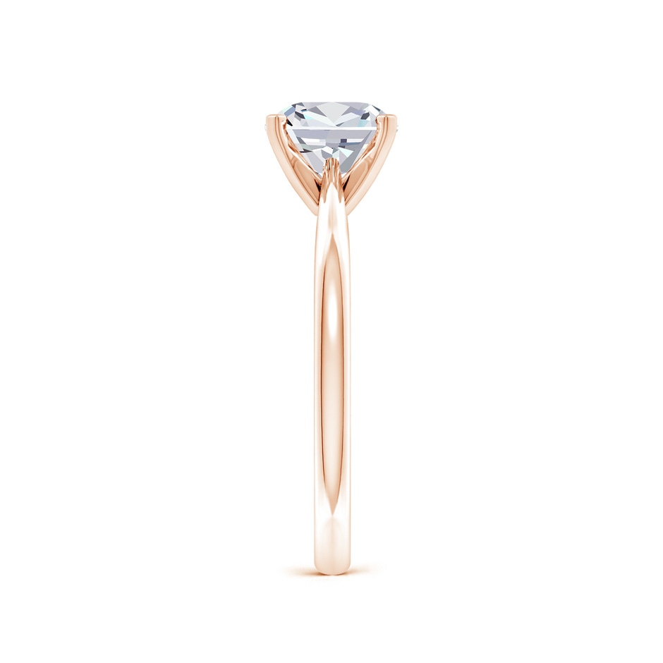 5.5mm FGVS Lab-Grown Cushion Diamond Reverse Tapered Shank Solitaire Engagement Ring in Rose Gold side 299