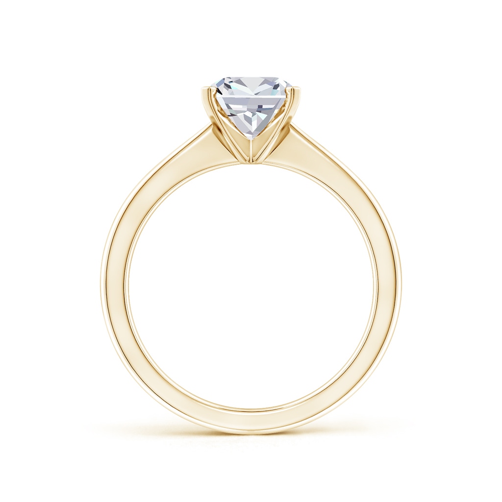5.5mm FGVS Lab-Grown Cushion Diamond Reverse Tapered Shank Solitaire Engagement Ring in Yellow Gold - side 199