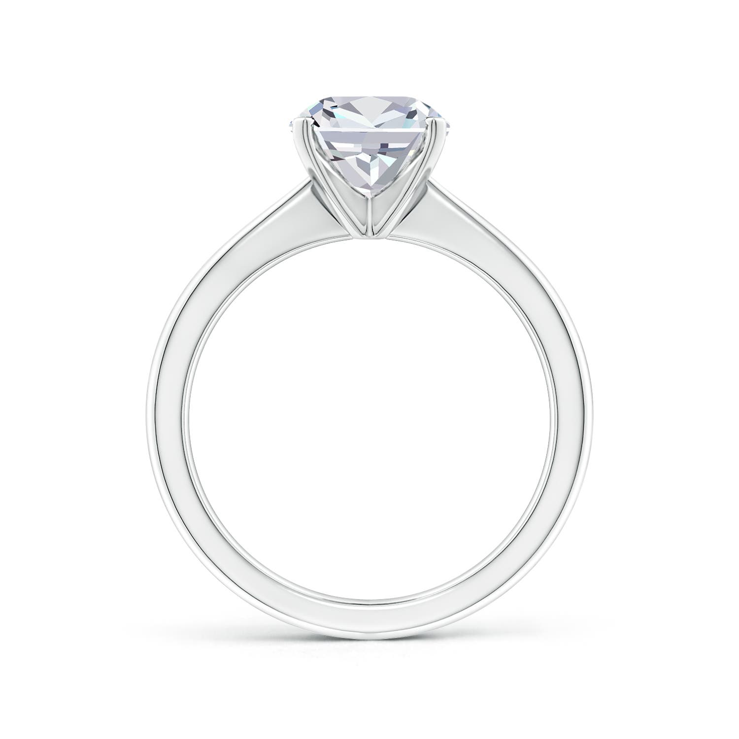 8mm FGVS Lab-Grown Cushion Diamond Reverse Tapered Shank Solitaire Engagement Ring in P950 Platinum - side 4